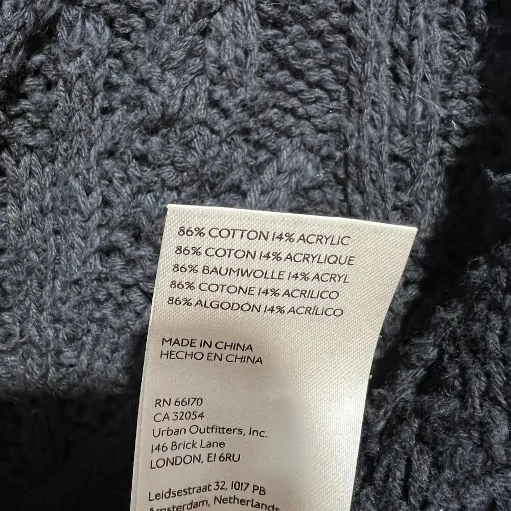 Free People Womens Montana Cable Knit Cardi Cardigan Sweater Black Size S - Picture 7 of 9